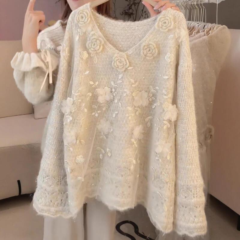 gifts for women keep warm 優しいスタイルのデザインニットセーター秋と冬の新しいファッショナブルなルーズ痩身リボンセーター
