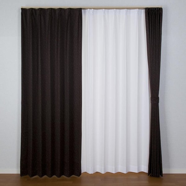 ユニベール 厚地カーテン ルイーザ 100×178cm 2枚入 ブラウン メーカー直送
