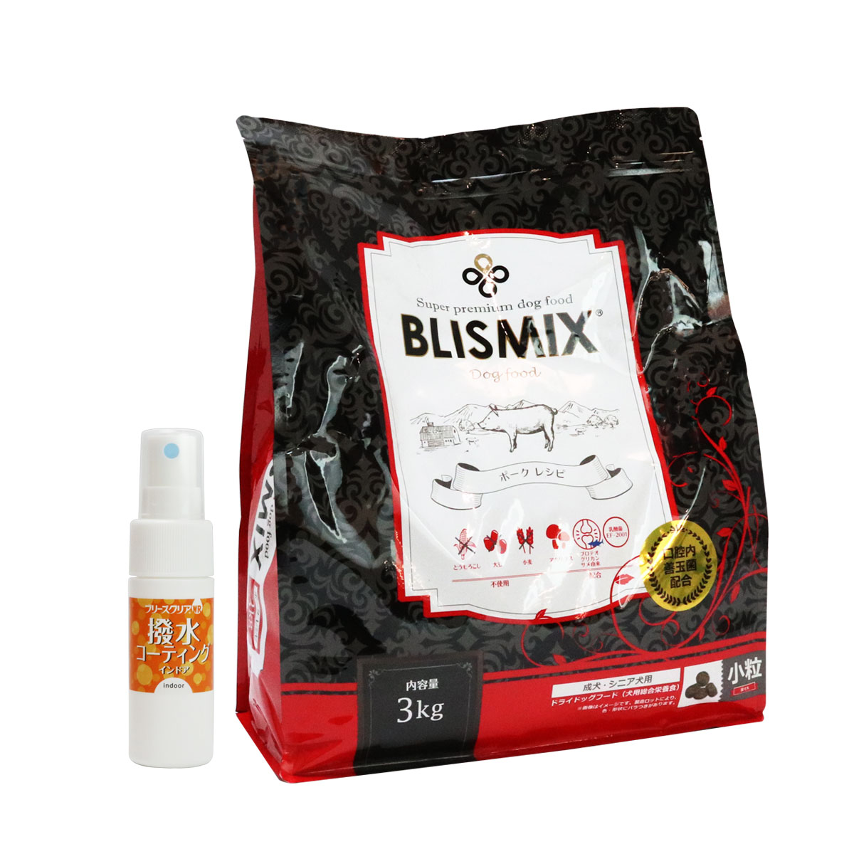 ポーク 小粒 3kg 【ブリーズクリアWR撥水コーティングインドア(水回り用) 20ml付き】