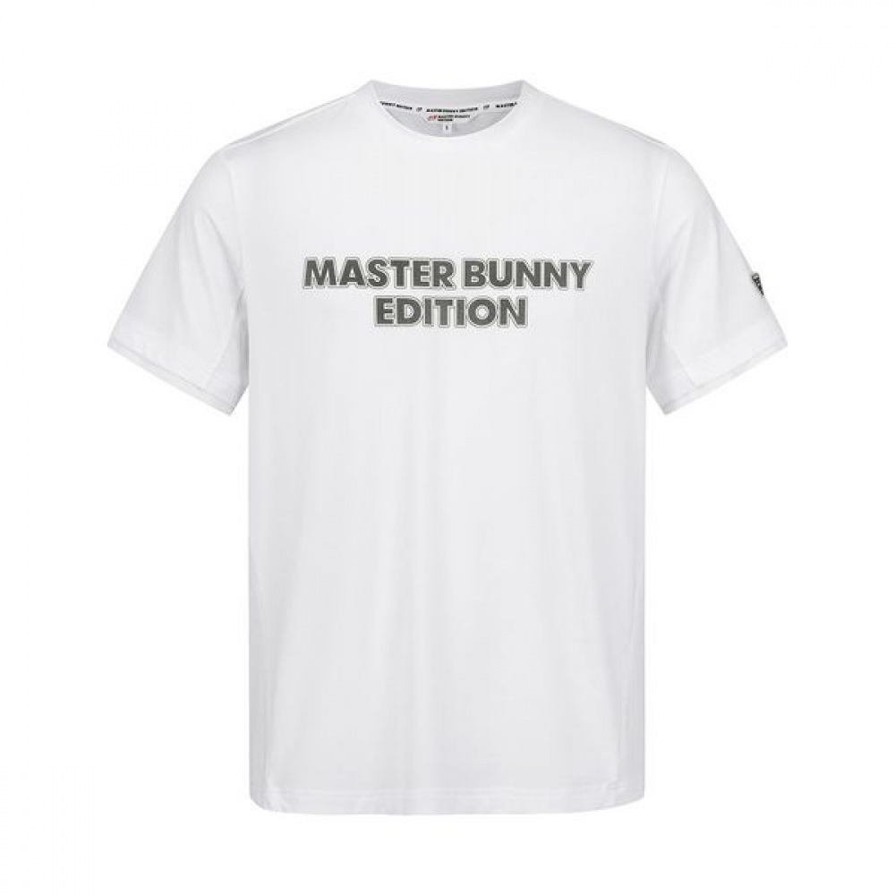 [マスターバニー] メンズメッシュブロックドットロゴ半袖Tシャツ
