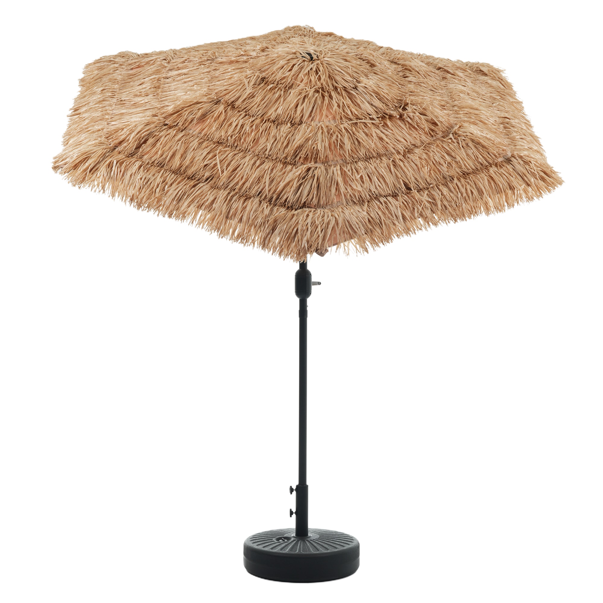 【国内発送】186【ベース付き】ハワイアン パラソル単体 ナチュラル 直径220cm 30+UPF紫外線対策 角度調整 パラソルセット ベース パラソル ガーデンパラソル