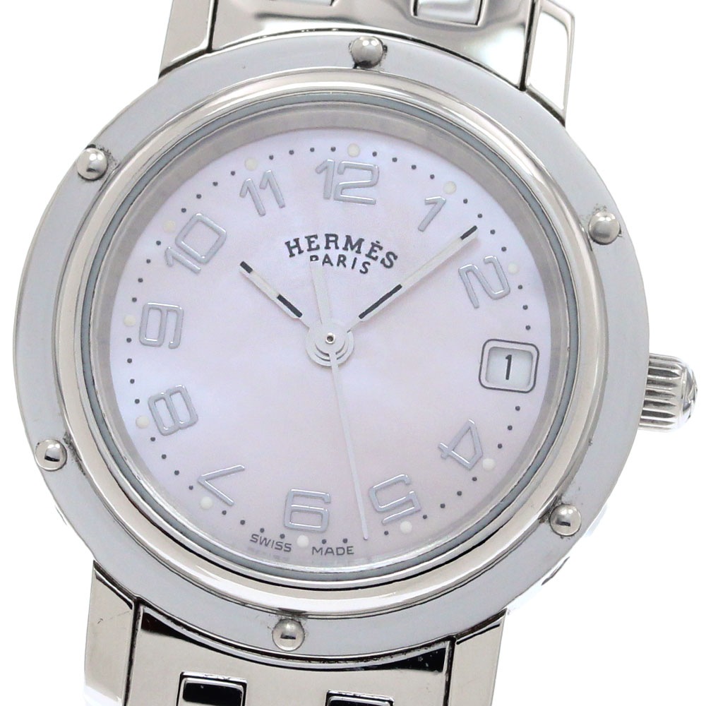 エルメス HERMES CL4.210 クリッパー デイト クォーツ レディース _846392【中古】