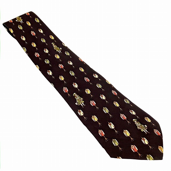 フェラガモ ネイビー テーラー柄 トルソー ブランド小物 ネクタイ メンズ 【中古】