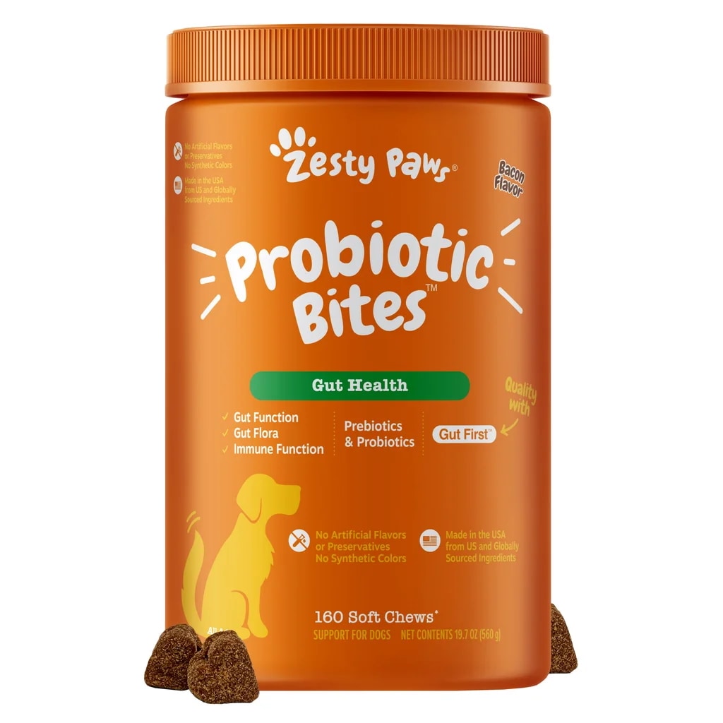Zesty Paws プロバイオティクス バイツ ベーコン味 160粒 犬用サプリ 海外版
