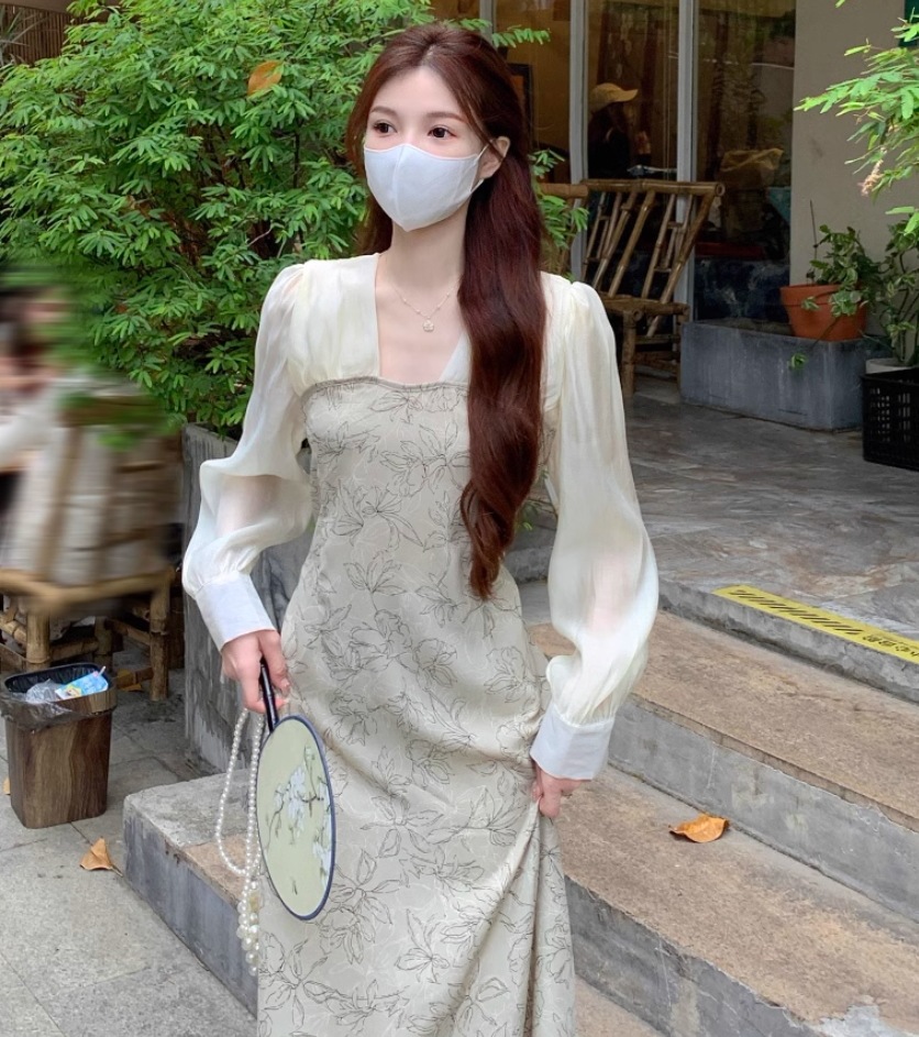 ワンピース デート モテアイテム ロングワンピース シフォン ブラウス 花柄 大人可愛い きれいめ 上品 おしゃれ かっこいい 大人可愛い ラブリー キュート ガーリー クール モード系 セクシー