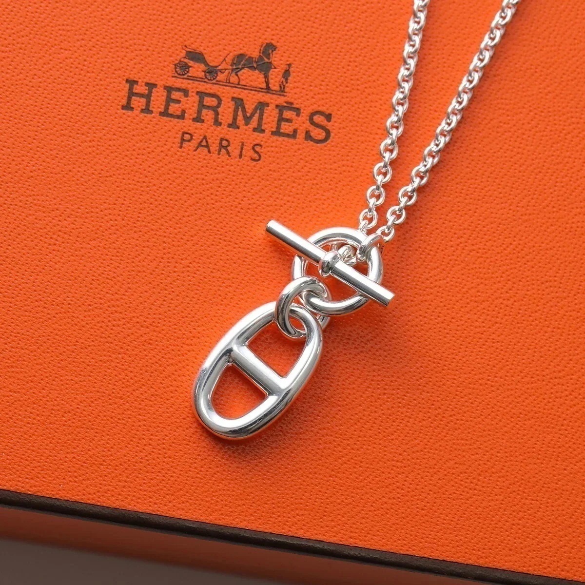 HERMES エルメス ネックレス Chaine dAncre シェーヌダンクル ファランドール Amulet アミュレット H104141B ペンダント チェ