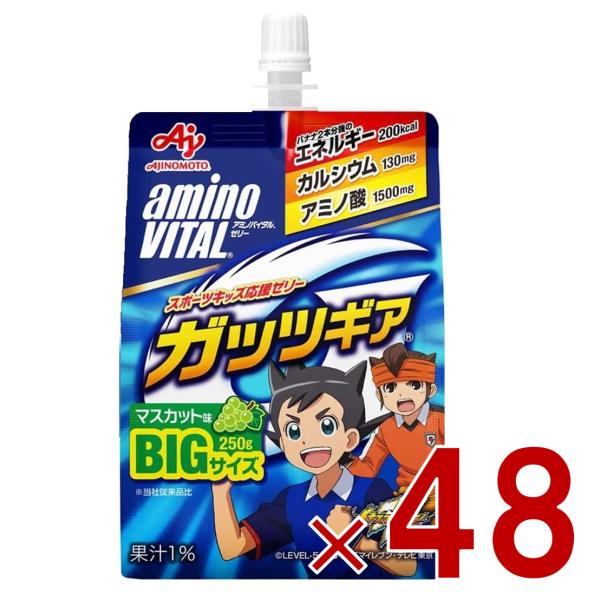 アミノバイタル ゼリー 味の素 アミノバイタルゼリー ドリンク BCAA アミノ酸 ガッツギア マスカット味 250g 栄養ゼリー 48個