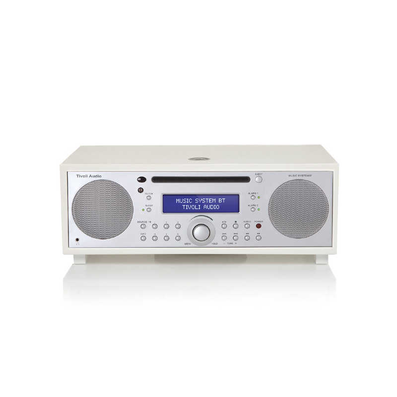 TIVOLIAUDIO　Music System BTAM/ ワイドFM/ CD All-in-One Hi-Fi System Silver-Piano White　MSYBT-0674-JP