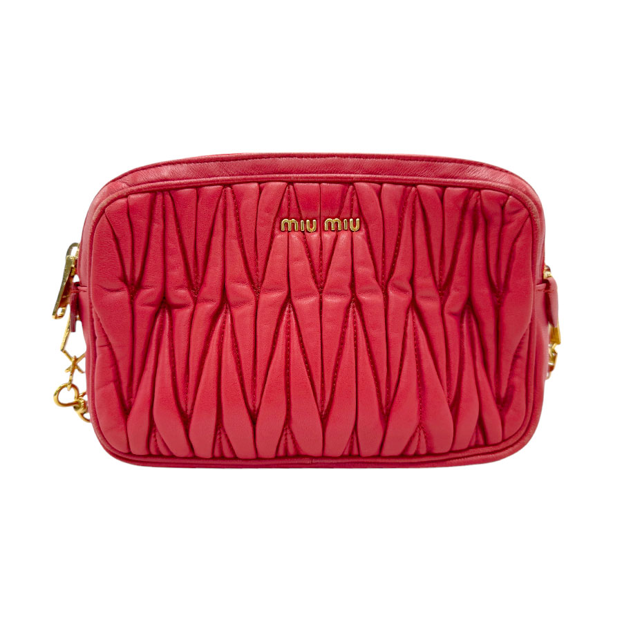 ミュウミュウ MIUMIU ショルダーバッグ マテラッセ レザー レッド レディース n0821