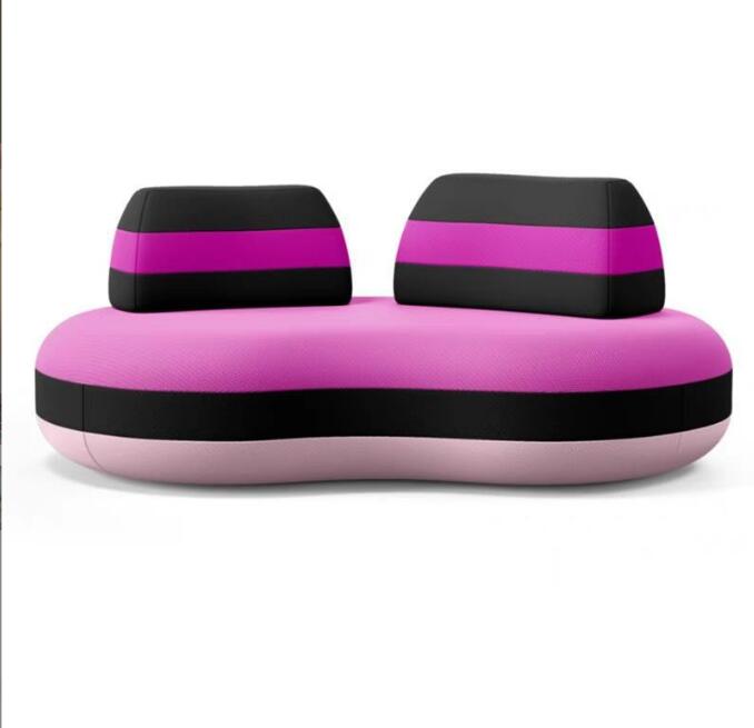 北欧デザインのソファ 北欧モダンシンプルソファアートリビングホテルモデルルーム異形アイデアソファ シンプルなレジャーデザイナースタイルクリエイティブなファブリックソファマカロンカラーソファー