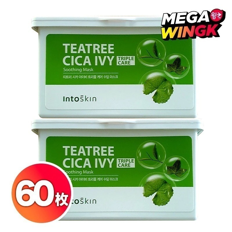 シカ アイビー トリプルケア スージングマスク 荒れた肌を整える フェイスパック 韓国パック 韓国スキンケア 保湿ケア シートマスク 【６０枚】ティーツリー 30枚入２コセット