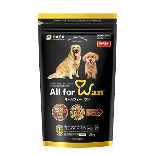 All for Wan（オールフォー・ワン）エネジア機能性プラス＋ ドライ 1.6kg 全犬種 全年齢 ドッグフード 子犬 成犬 国内 国産 安 5,002円