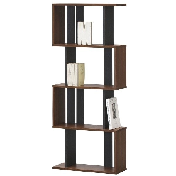 ジクザクラック オープンラック 4段 おしゃれ 幅59 ダークブラウン 8,621円