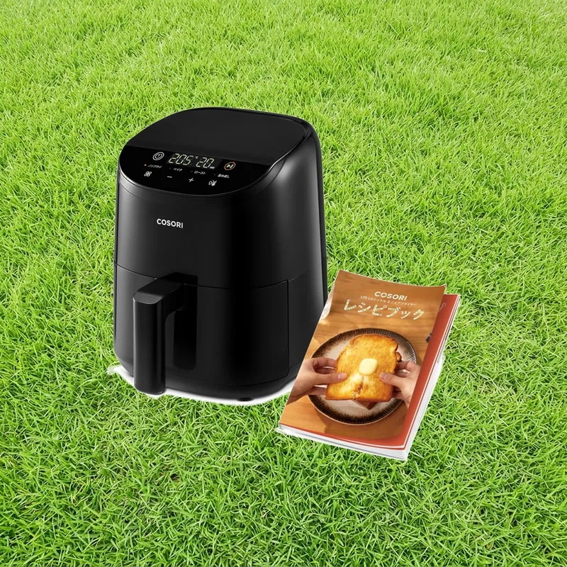 COSORI コソリ ノンフライヤー 2L 一人用 エアフライヤー オイル97％カット 省エネ ミニ 卓上 電気 フライヤー 揚げ物 専用レシピ付き PSE認証済み ブラックCAF-LI211-KJP