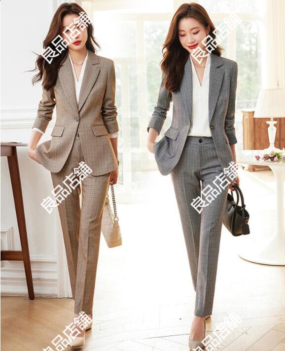 お早めに！3color チェック柄スーツ レディース セットアップ 洗える パンツスーツ ビジネススーツ リクルートスーツ ストレッチ 大きいサイズ フォーマル 通勤 3点セット【上着＋シャツ+パンツ