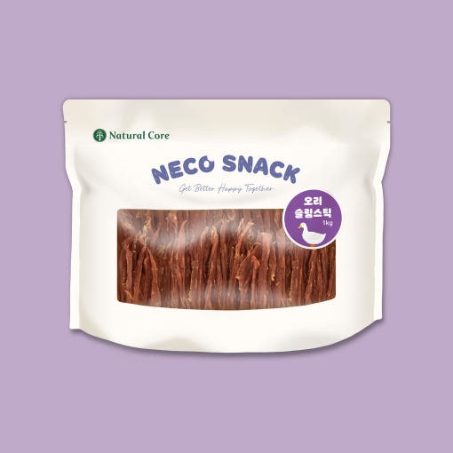 【韓国公式】ナチュラルコア 天然おやつ ネコスナック アヒル スリムスティック 1kg 1個 大容量