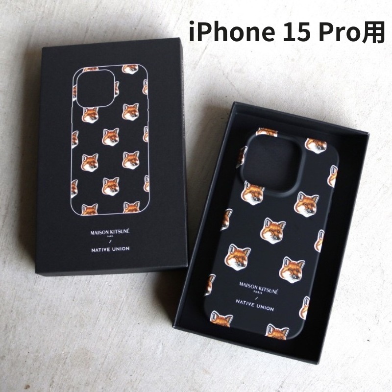 【メゾンキツネ ( MAISON KITSUNE ) x ネイティブユニオン ( NATIVE UNION )】ALL OVER FOX iPhone 15 Pro ケース