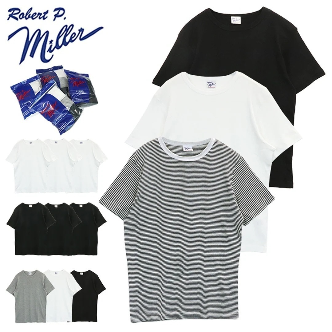 Tシャツ 132C パネルリブ クルーネック 半袖 メンズ トップス インナー アンダーウェア 下着 シンプル 無地 3枚組