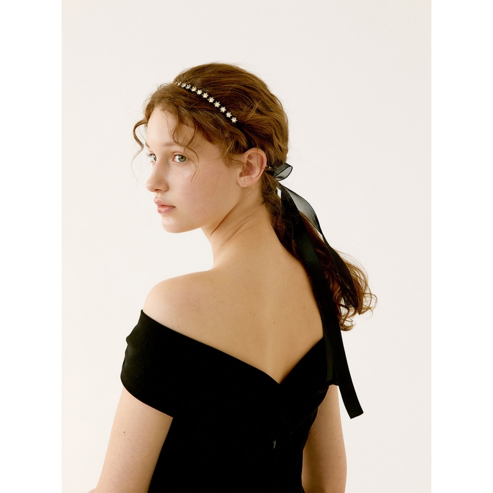 [JEAN PAUL CLARISSE] オーバル クリスタル ヘアバンド Jean Paul Clarisse Jean Pual Clarisse ストーンレタリングヘア