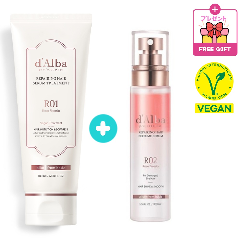 [NEW SET] ヘアセラムトリートメント 180ml + ビーガンパフュームヘアセラム100ml ロゼフリージアヘアミストヘアケアオイル ビーガントリートメント 韓国 人気