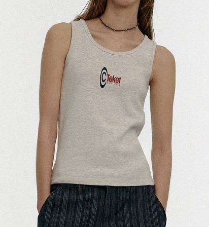 テケット Symbol Sleeveless Melange Gray