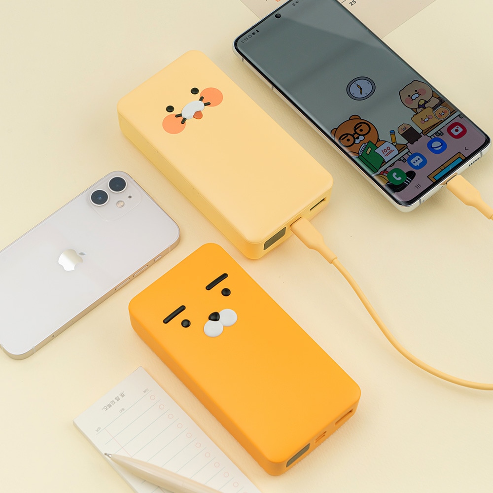 カカオフレンズ正方形PD補助バッテリー20000mAh（ライアン/380g軽量）
