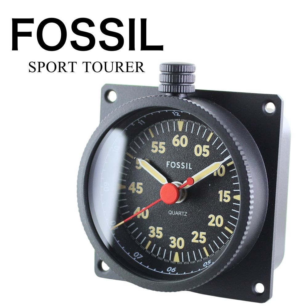 フォッシル 置き時計 アナログ おしゃれ 時計 SPORT TOURER デスククロック ヴィンテージ レーシング ブラック おしゃれ インテリア 引っ越し祝い 結婚祝い 誕生日 記念日 ギフト プレ