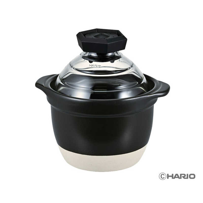 ハリオ　フタがガラスのご飯釜1～2合 ホワイト　GNR-150-B-W