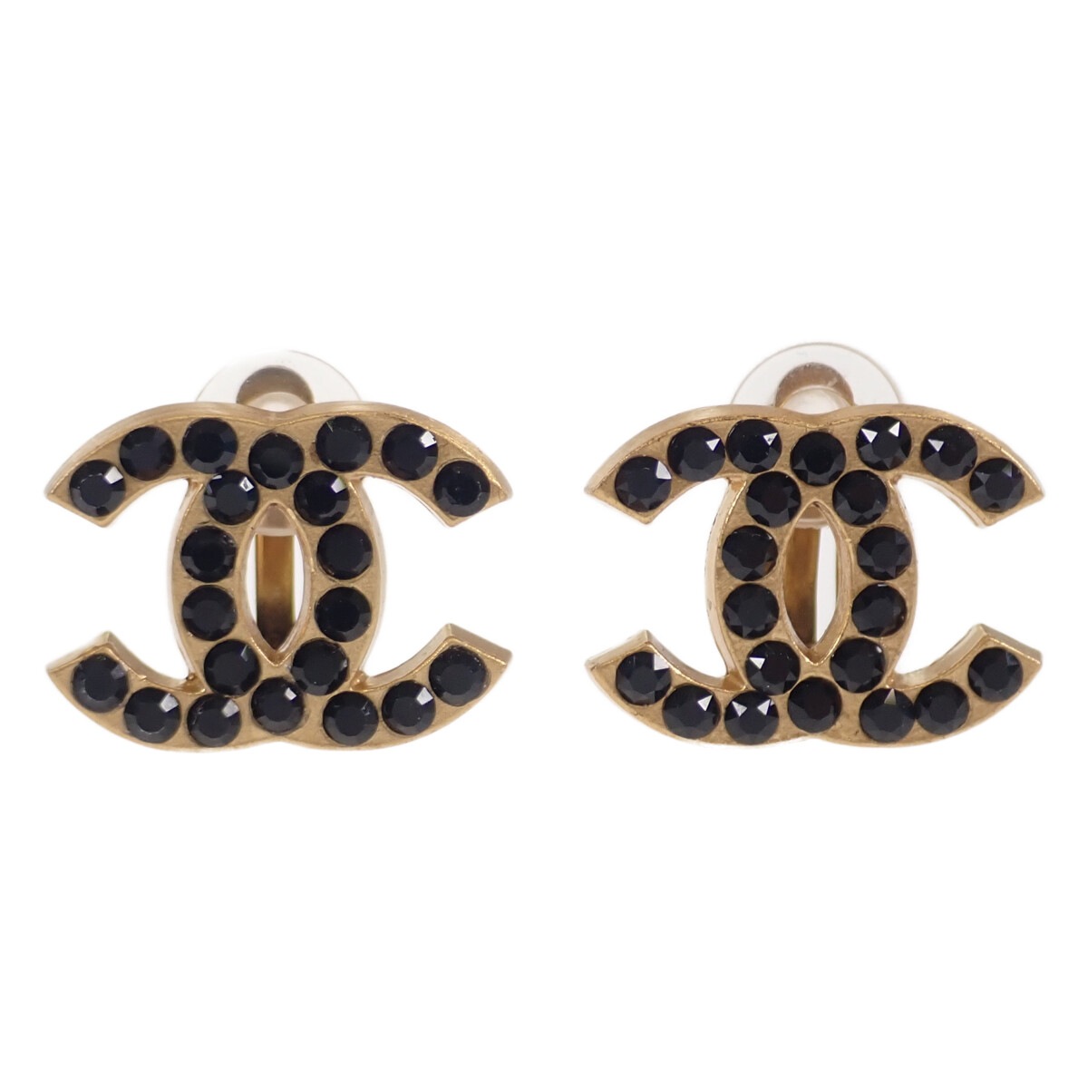 ココマーク イヤリング メタル ラインストーン ゴールド レディース【ABランク】