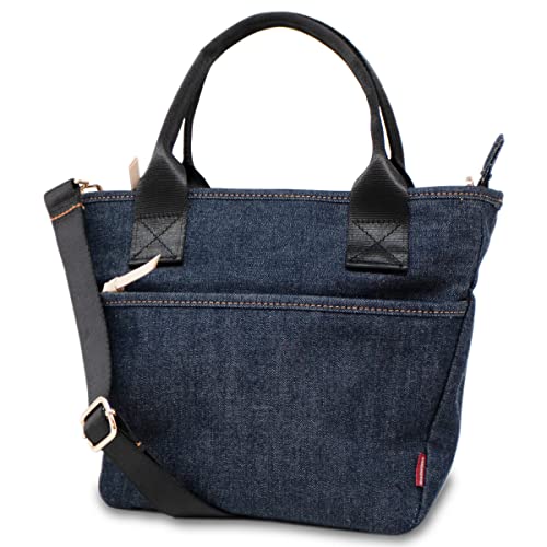 [ニードネットワーク] ショルダーバッグ トート型ショルダー 岡山デニム 肩掛けバッグ 斜めがけ インディゴブルー