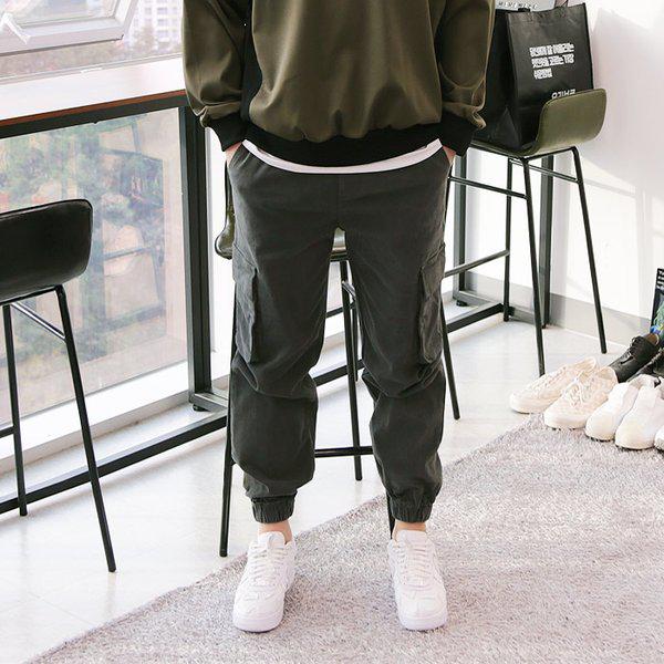 BM メンズ ビッグサイズ ウォッシング カーゴ バンディング ジョガーパンツ