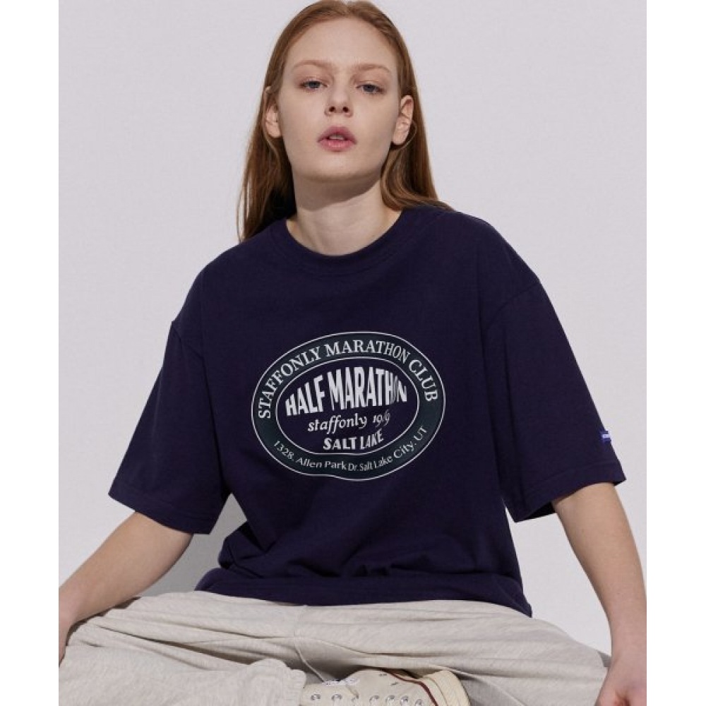 スタッフオンリーサークルフロントTシャツ (ネイビー)
