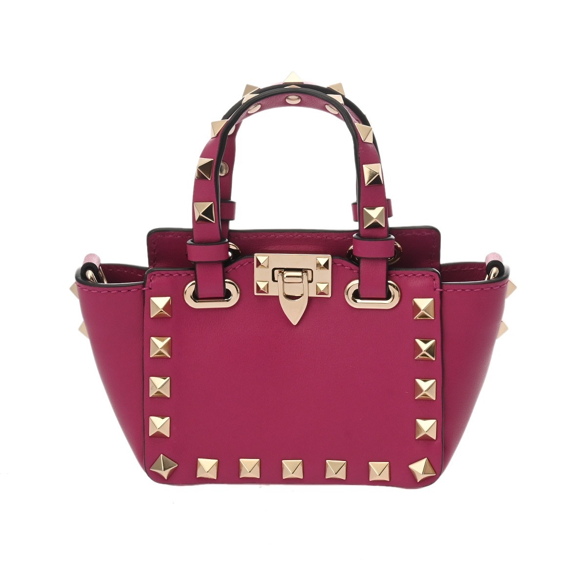 2WAY ミニ ロックスタッズ パープル レディース レザー ショルダーバッグ Aランク 中古 銀蔵