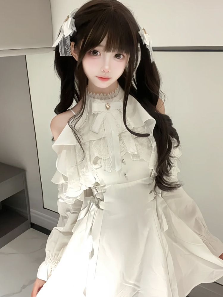 【送.料.無.料.急速発送】地蕾量産型リボンワンピース甘いレースがかわいい 4,903円