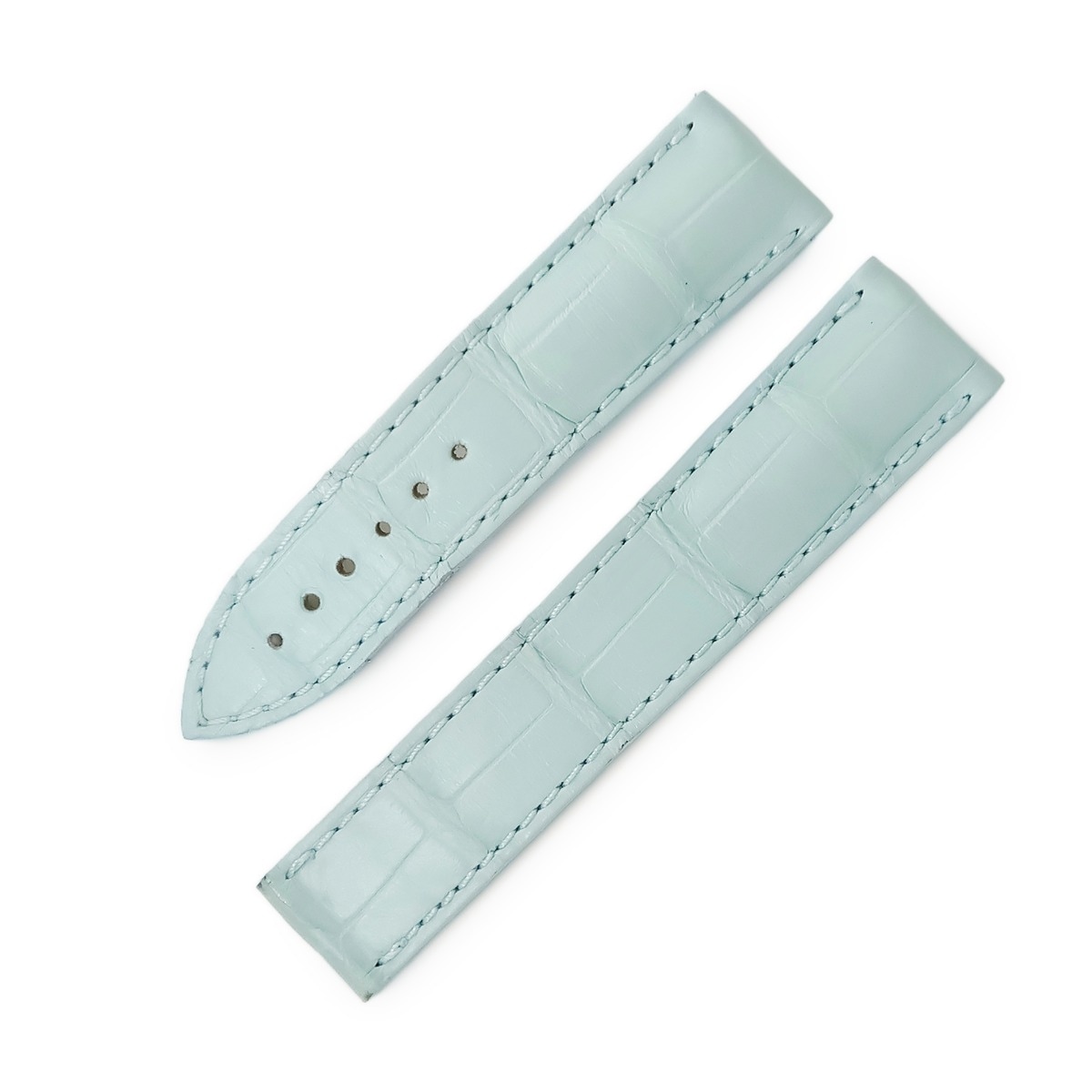オメガ OMEGA 腕時計パーツ 純正 クロコバンド クロコダイル ライトブルー 未使用 ベルト ストラップ バックル用 18mm ライトブルー 水色 【中古】