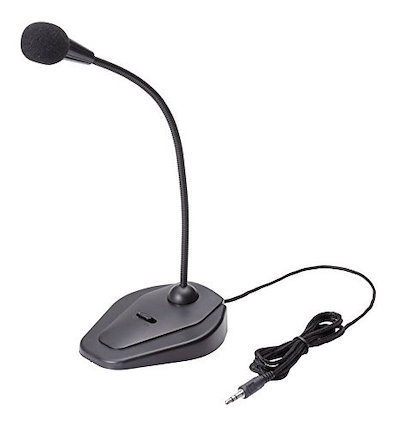 他サイト： マイク エレコム PC パソコン HS-MC05BK スタンドマイク(ミュートボタン付き)の商品画像