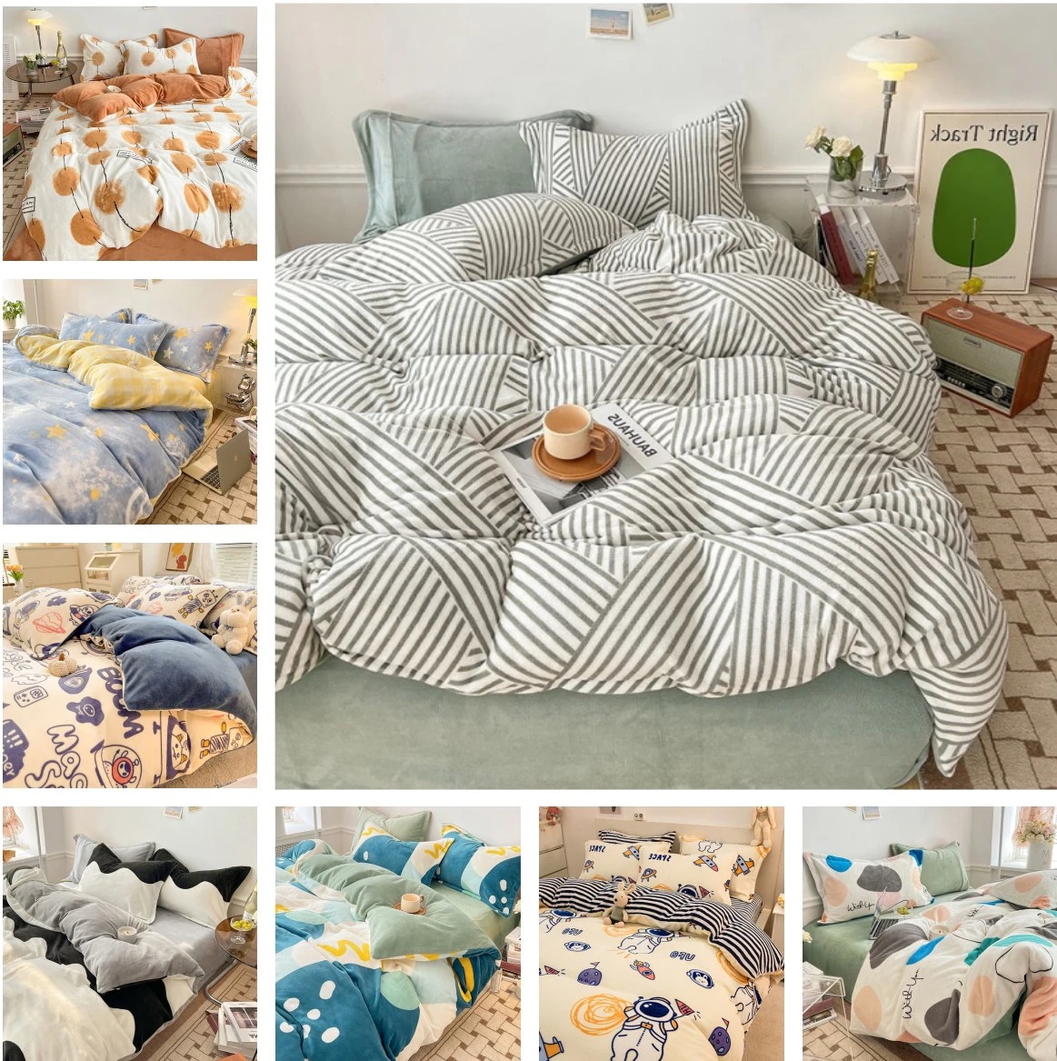 韓国ファッション 布団カバー 掛け布団カバー ベッドカバー ベッド 布団カバーセット シングル 敷きパッド 珊瑚の絨毯の布団カバー 布団カバー ダブル