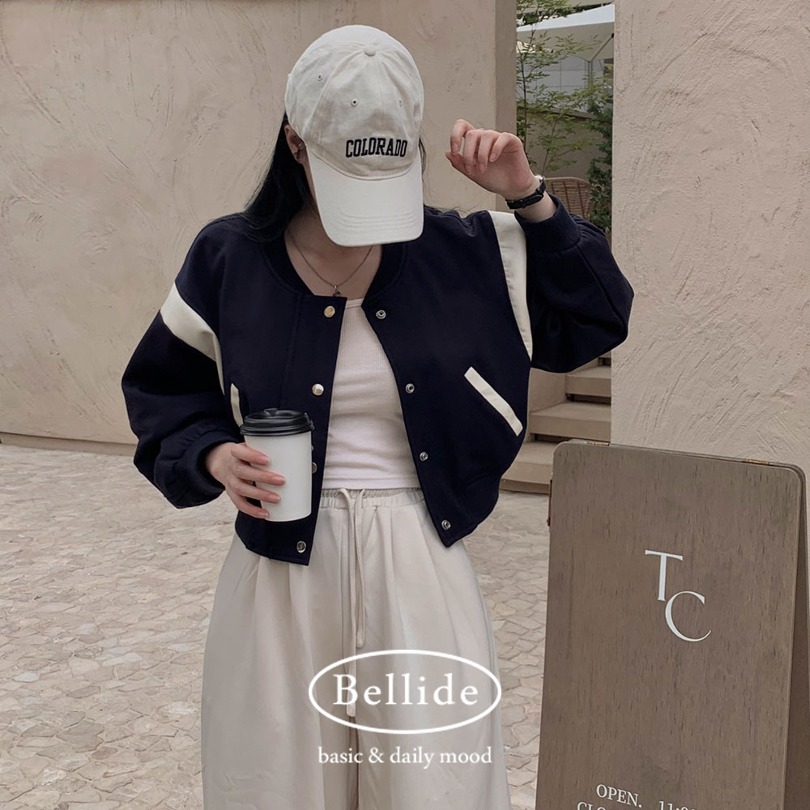 韓国の女性ファッション/ [BELLIDE MADE] スタジアムバーシティジャケット jk1108