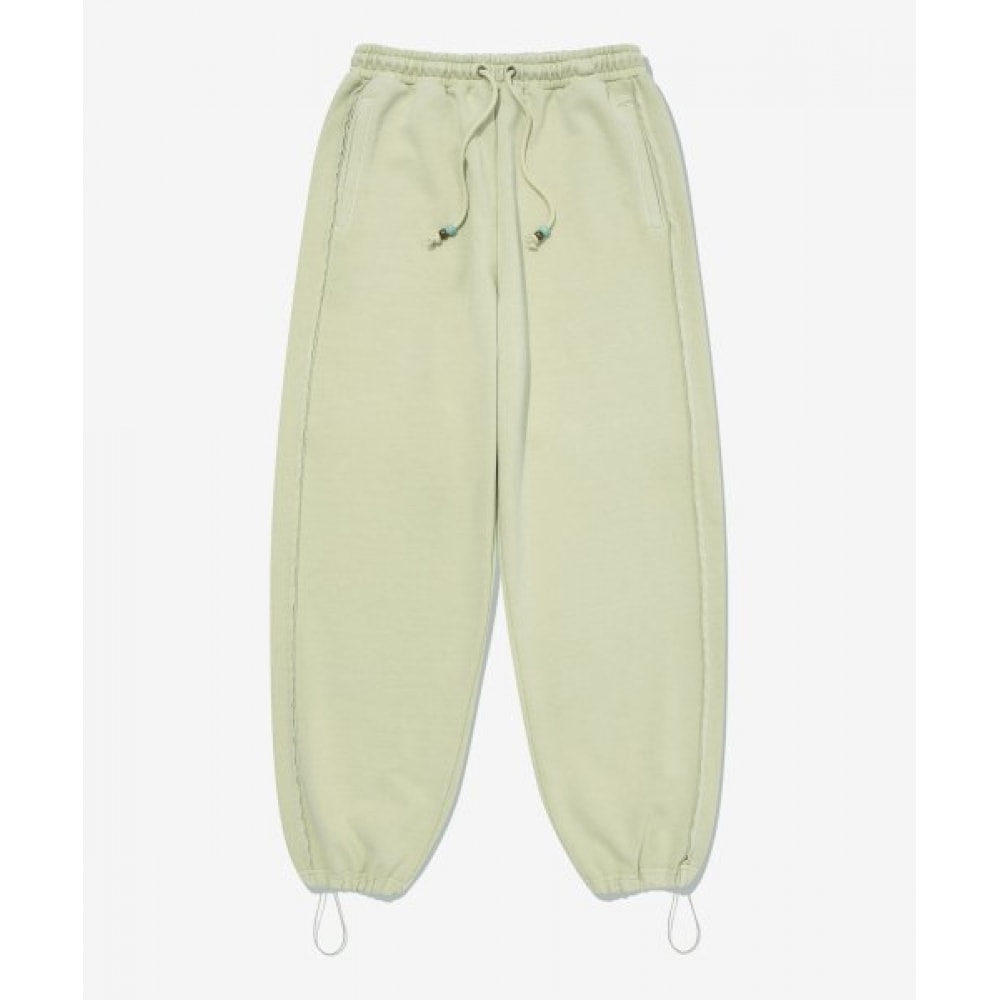 PHYPS ビーズストリングスウェットパンツ PG グリーンベージュ