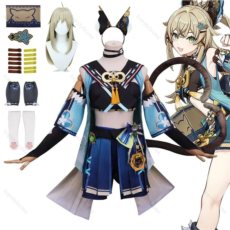 【ウイッグ付き】原神 綺良々 コスプレ衣装 原神 げんしん ヒロイン きらら/Kirara ハロウィン クリスマス 制服 大人 子供 男子 女子 イベント 人気 ゲーム イベント 学園祭 贈り物 c