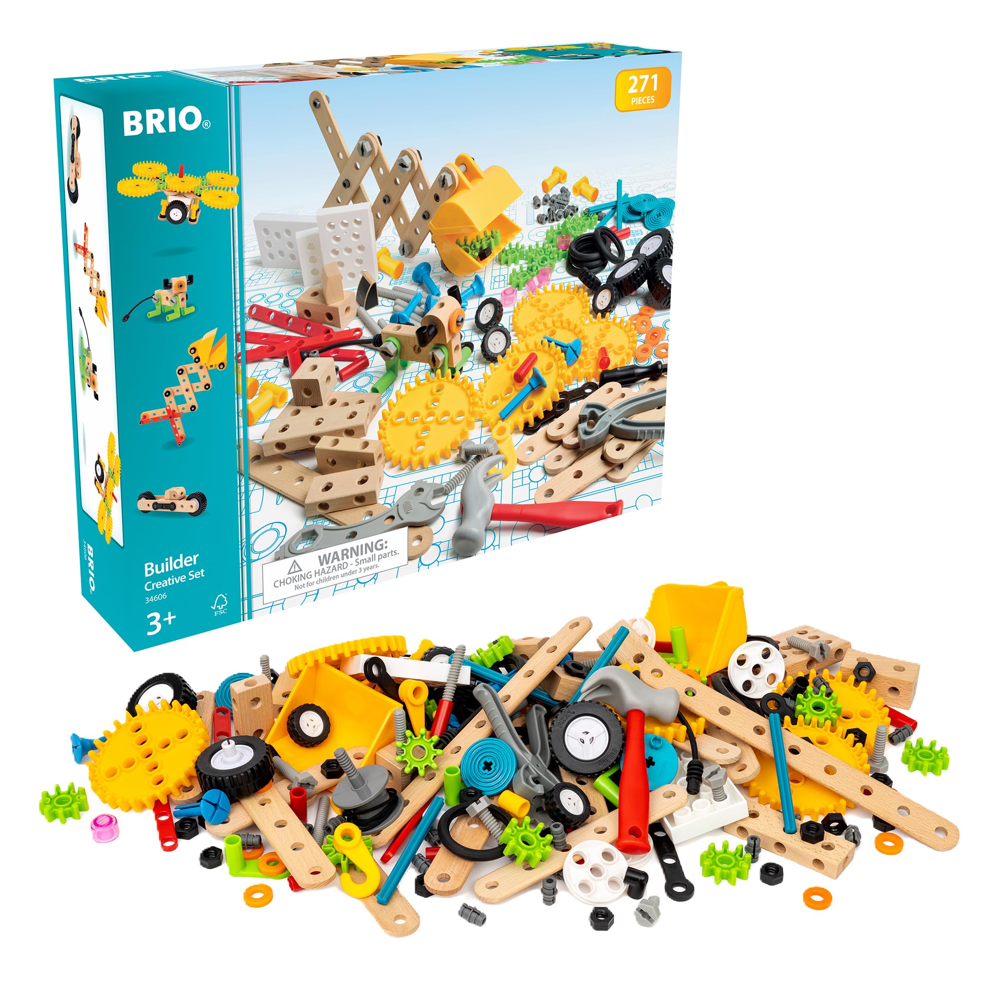 BRIO (ブリオ) ビルダー クリエイティブセットII 34606 対象年齢 3歳~ [全271ピース] 【日本おもちゃ大賞2025 エデュケーショナル部門 優秀賞】【おもちゃ 玩具 木製おもちゃ