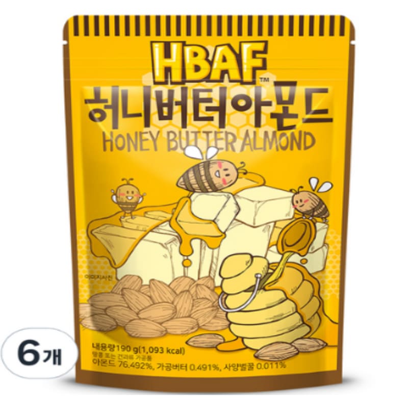 HBAF ハニーバターアーモンド 190g 6個