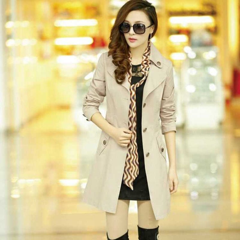 品質いいな新品 レディースコート　チェスターコート　女性　スプリングコート　トレンチコート　ミドル丈 春 秋　ジャケット　アウター　通勤 5,592円