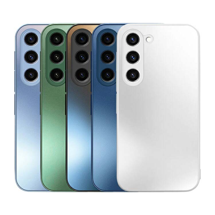 Galaxy S23/S23+/S23 Ultra ケース カバー メッキ TPU マット加工ガラス Samsung サムスン ギャラクシーS23/S23プラス/S23ウルトラ アンドロイド おしゃれ