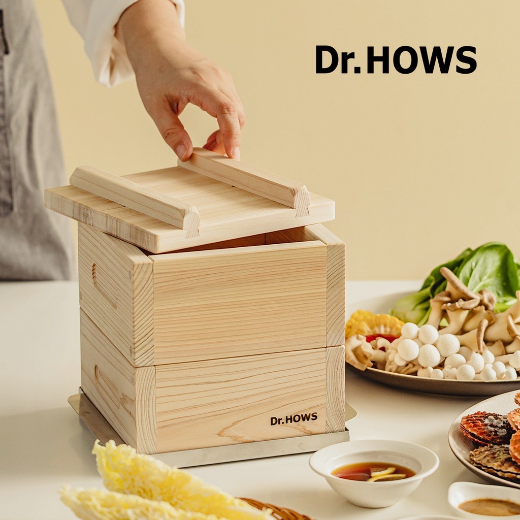 [DR.Hows]扁桃の木で作られたミニ2段蒸し18cm