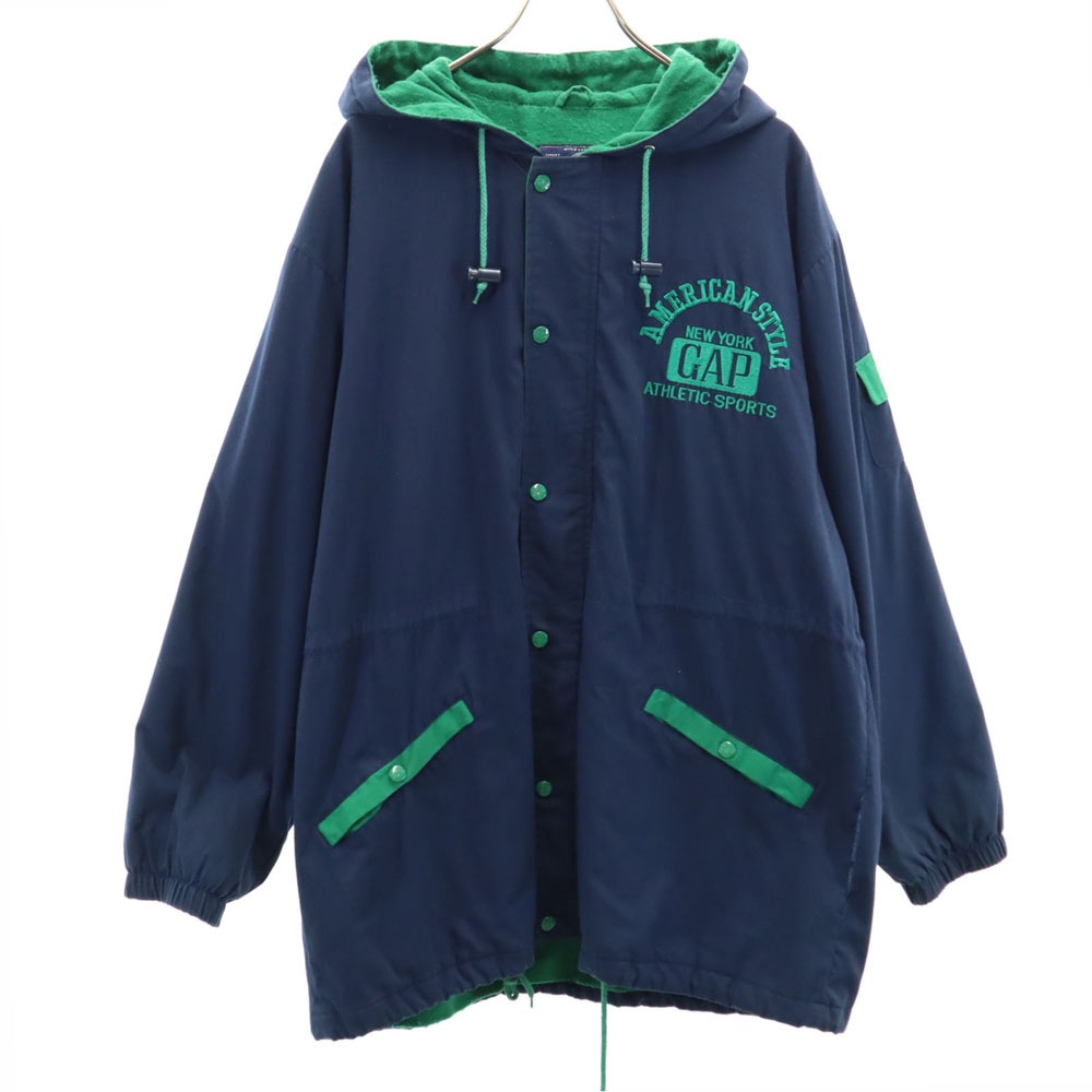 90s 韓国製 オールド バック刺繍 マウンテンパーカー M ネイビー系 メンズ