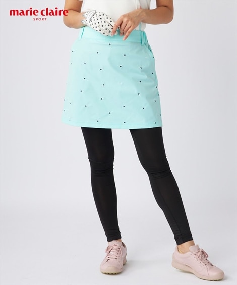 レディーススポーツウェア marie claire sport レギンス付きストレッチ刺しゅうスカート はっ水 9,397円