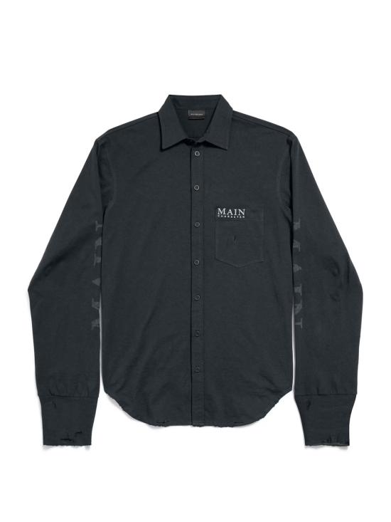 BALENCIAGA Men Polo Shirts 850260 TTVB9 1083 FADED BLACK