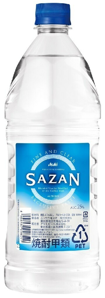 【送料無料】アサヒ SAZAN サザン 25度 1.8L 1800ml1ケース/6本【北海道沖縄県東北四国九州地方は必ず送料がかかります】