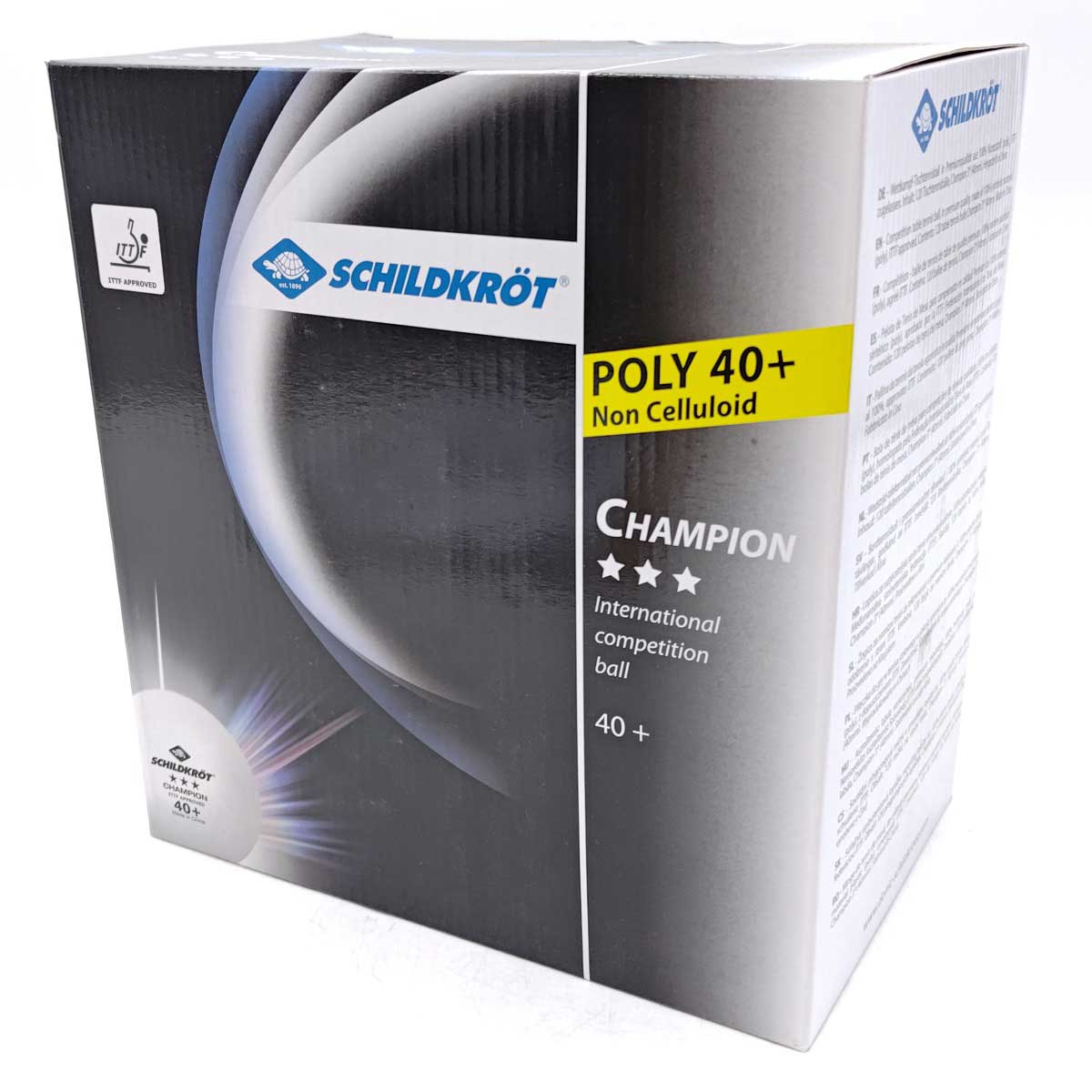 【中古・未使用品】[120個セット] ドニック Schildkrot 卓球 競技 ボール スリースター 3 Star Champ ball ITTF認可 Poly 40+ 608542 DONIC